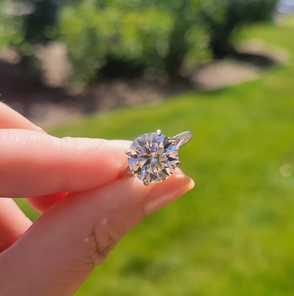 New 4ct Certified Moissanite Diamond Ring, Size 7